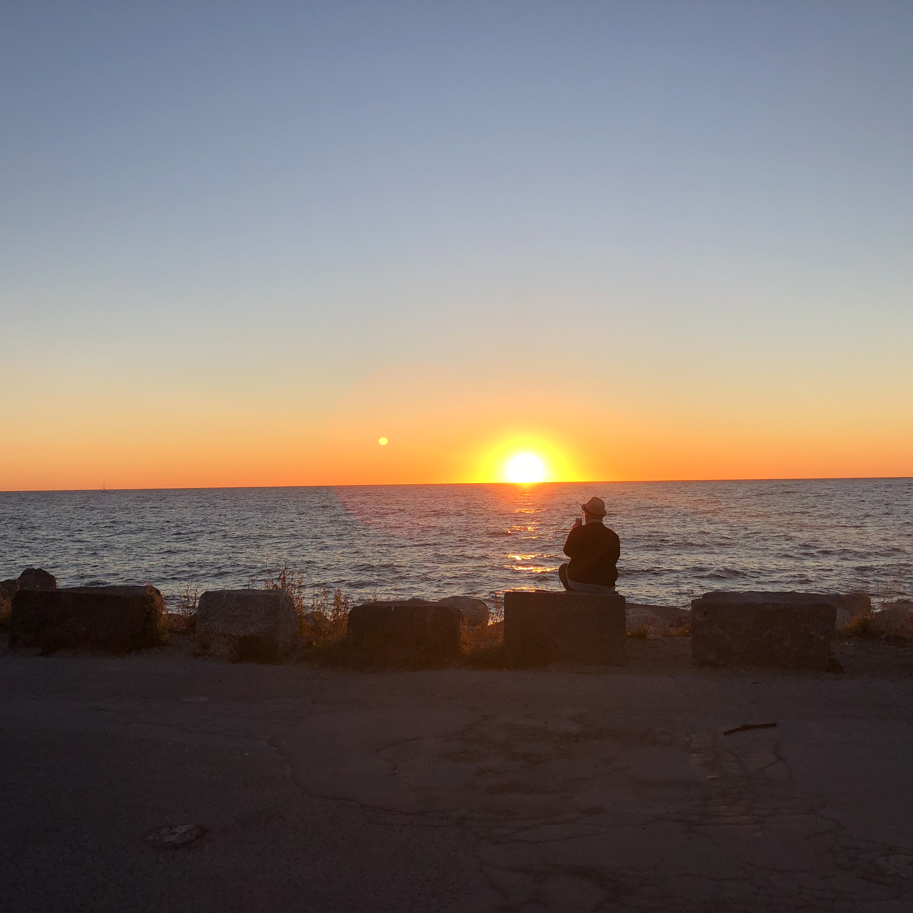 Solnedgång sedd från Visby gästhamn.